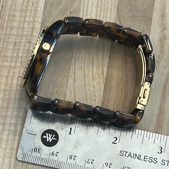 Fossil Ladies Watch Crystal Accents Bronze Copper Dial Tortoise Shell Bracelet - Picture 11 of 11